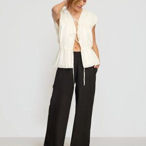 Modern Citizen-- Paula Smocked-Waist Wide Leg Pant